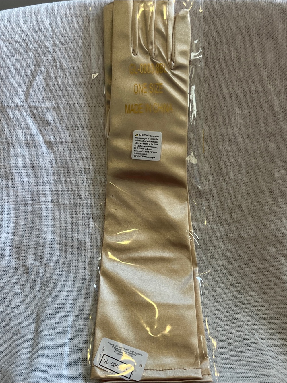 Elegant Satin Long Gloves in Champagne